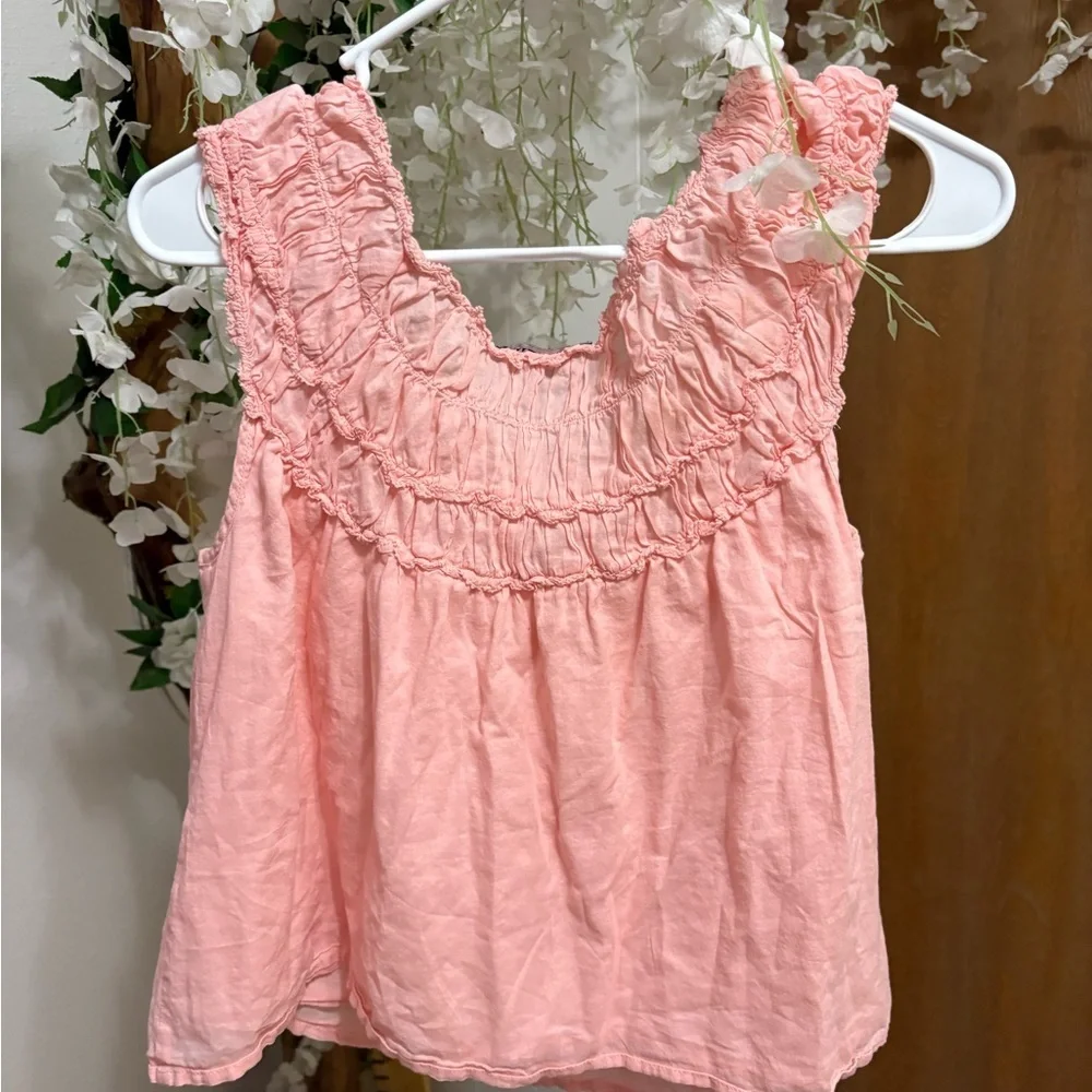 J. Crew Rosalie Smocked Pink Cotton Voile Blouse💗
